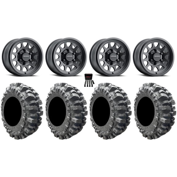 Method 414 15" Wheels Black 30" Bogger Tires Can-Am Maverick R