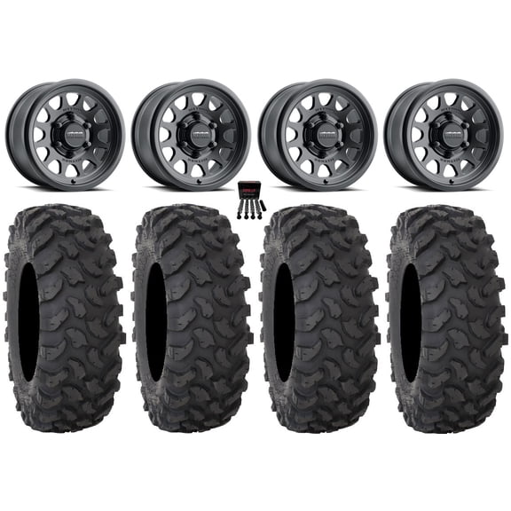Method 414 15" Wheels Black 30" XTR370 Tires Can-Am Maverick R