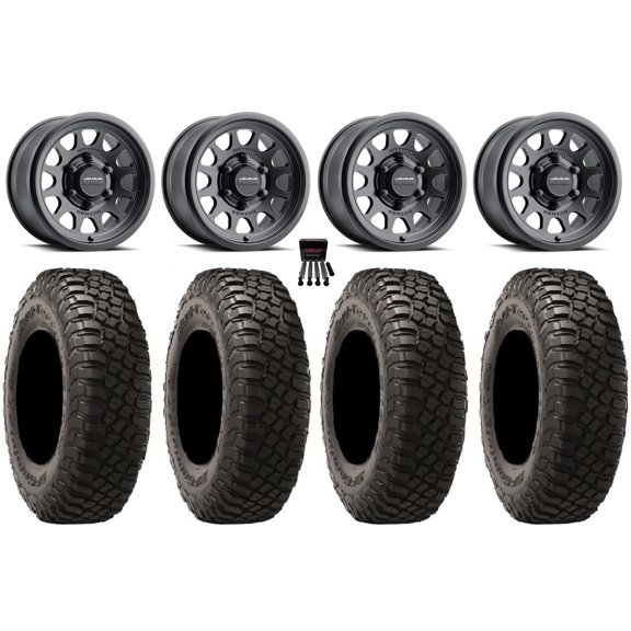 Method 414 15" Wheels Black 32" BFG KM3 Tires Can-Am Maverick R