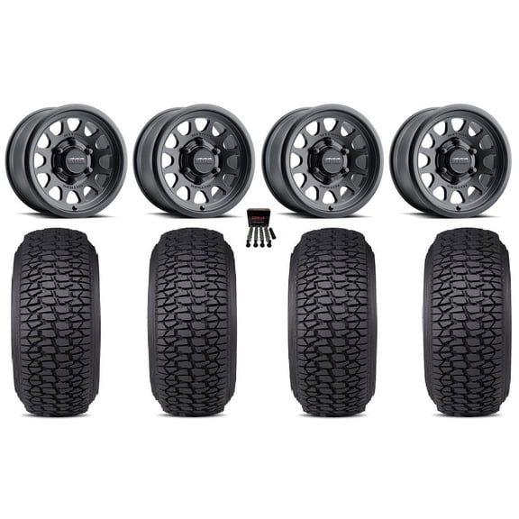 Method 414 15" Wheels Black 32" Regulator 2 Tires Can-Am Maverick R
