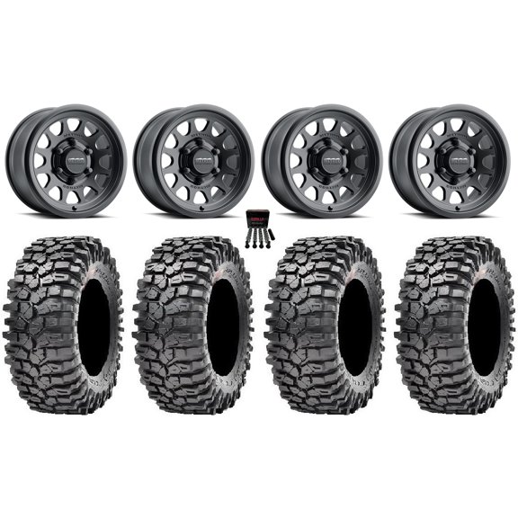 Method 414 15" Wheels Black 32" Roxxzilla Tires Can-Am Maverick R
