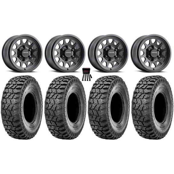 Method 414 15" Wheels Black 33" Ridge Saw 2.0 Tires Can-Am Maverick R