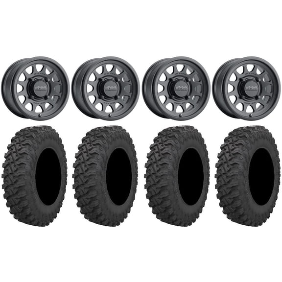 Method 414 15" Wheels Black +38mm 33" Pro Runner Tires Sportsman RZR Ranger
