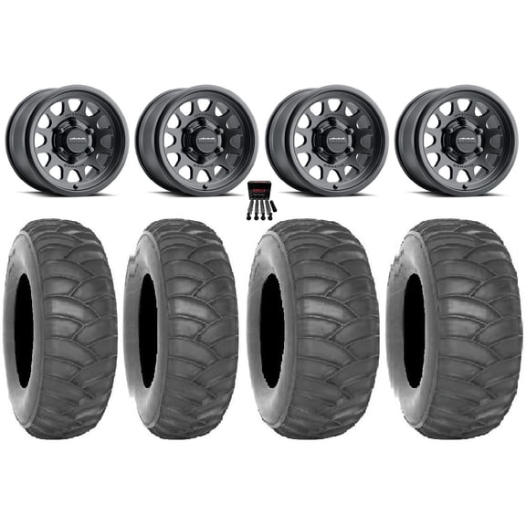Method 414 15" Wheels Black (5+2/6+4) 32" SS360/HP Tires Can-Am Maverick R