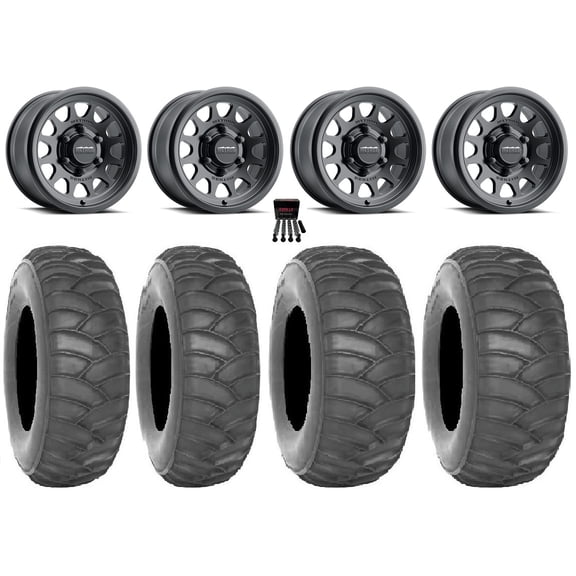 Method 414 15" Wheels Black (5+2/6+4) 33" SS360 Tires Can-Am Maverick R