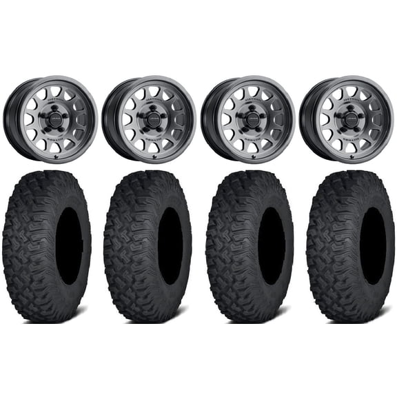 Method 414 15" Wheels Gr +38mm 35" Coyote Tires Polaris RZR Turbo R & Pro R Ranger 1500 Xpedition