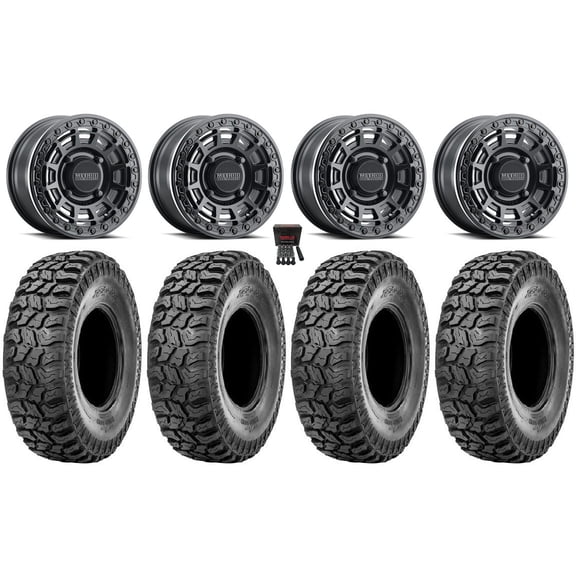 Method 415 Bdlk 15" Wheels Bk +38mm 33" Ridge Saw 2.0 Tires Sportsman RZR Ranger