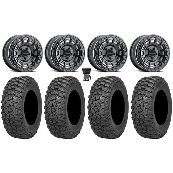 Method 415 Bdlk 15" Wheels Bk +38mm 35" Trail Saw 2.0 Tires Polaris RZR Turbo R & Pro R Ranger 1500 Xpedition