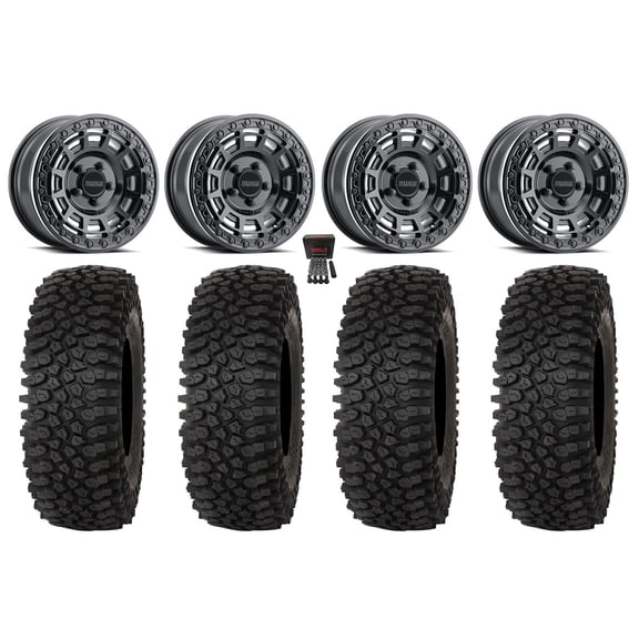 Method 415 Bdlk 15" Wheels Bk +38mm 37" Roctane STX Tires Polaris RZR Turbo R & Pro R Ranger 1500 Xpedition