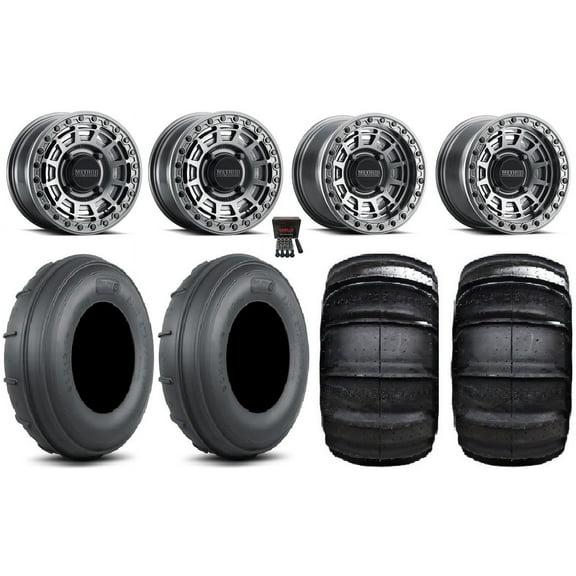 Method 415 Bdlk 15" Wheels Gr +38mm/+25mm 30" Sand Stripper TT/XL HP Tires Can-Am Commander Maverick