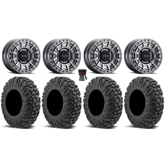Method 415 Bdlk 15" Wheels Gr +38mm 32" MotoVator Tires Can-Am Commander Maverick Renegade Outlander Defender