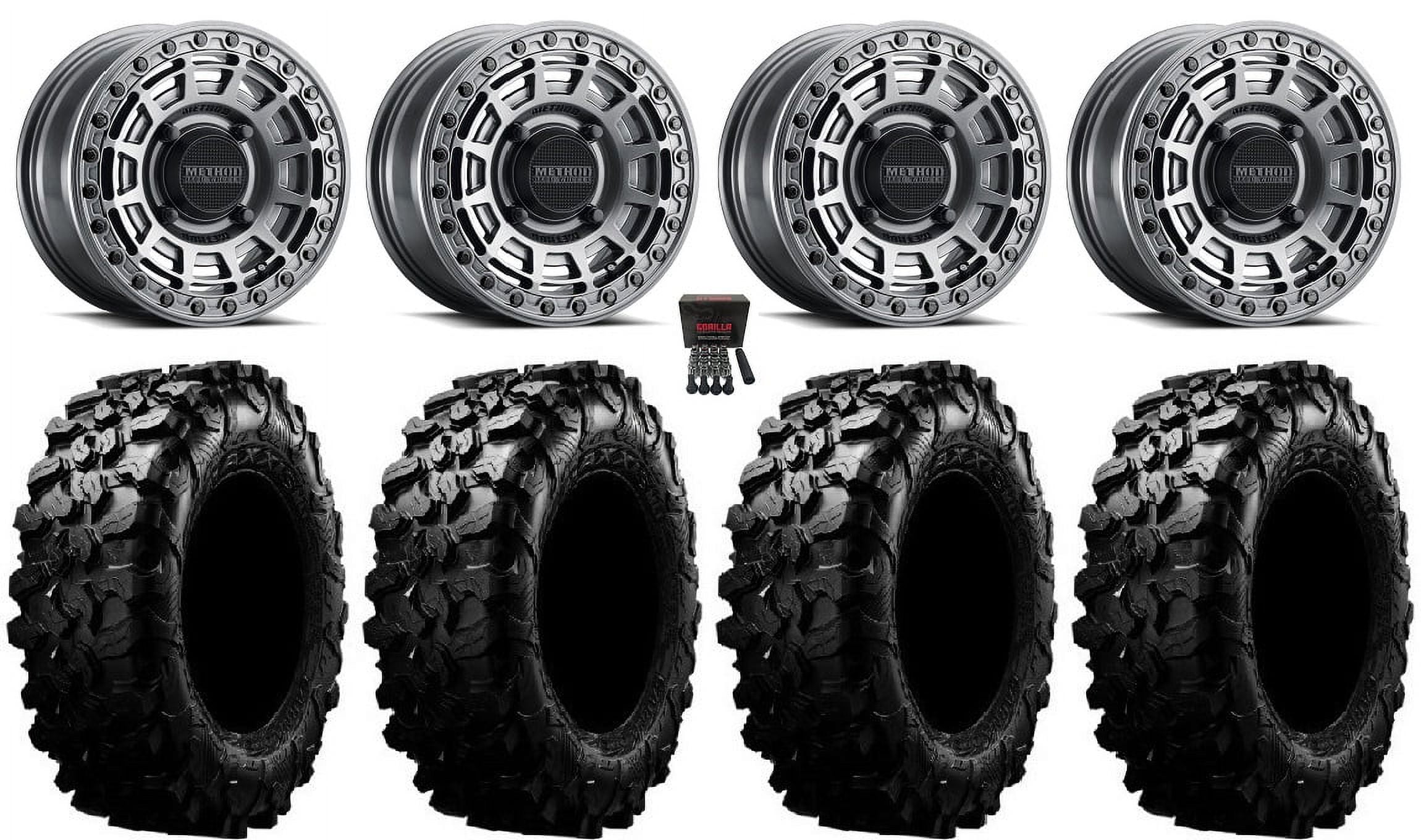 Method 415 Bdlk 15" Wheels Gr +38mm 33" Carnivore Tires Can-Am ...