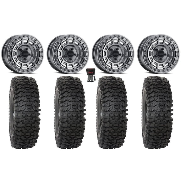 Method 415 Bdlk 15" Wheels Gr +38mm 37" RC500S Sticky Tires Polaris RZR Turbo R & Pro R Ranger 1500 Xpedition
