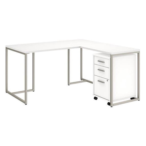 60W Desk with 30W Return and 3 Drawer Mobile Pedestal BSH
