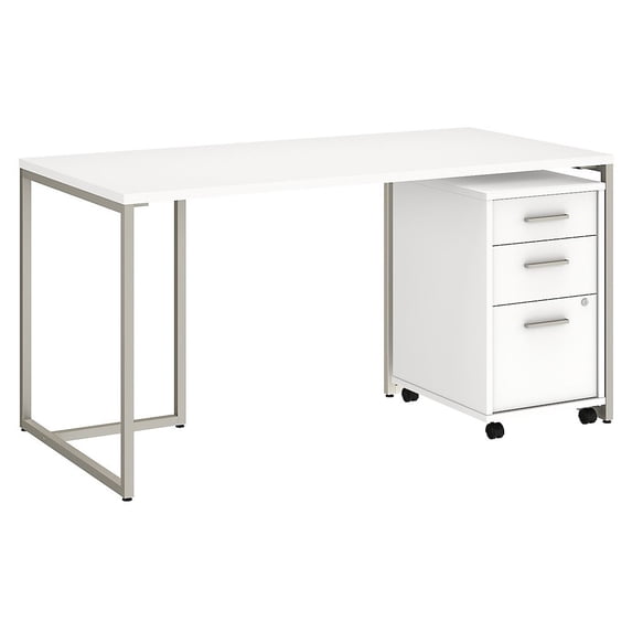 Bush Industries Method 60W Table Desk, 3 Drawer Mobile File Cabinet from Office by kathy ireland®