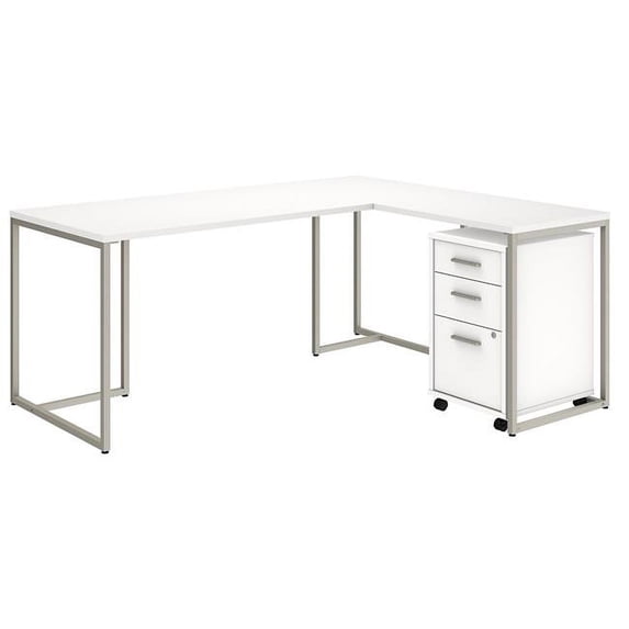 72W Desk with 30W Return and 3 Drawer Mobile Pedestal BSH