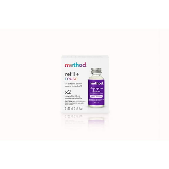 Method All-Purpose Cleaner Concentrates Refills, French Lavender, 2 Recyclable 1 fl oz Refills