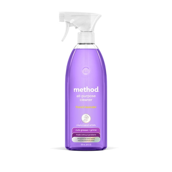 method All-Purpose Cleaner Spray, French Lavender - Cuts Grease & Grime on Counters, Glass, Sealed Wood & Floors, for Kitchen & Bathroom, 28 fl oz