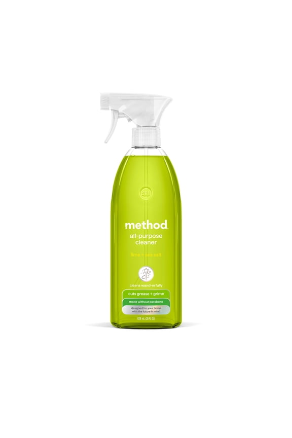All-Purpose Cleaner Spray, Lime + Sea Salt - Cuts Grease & Grime on Counters, Glass, Sealed Wood & Floors, for Kitchen & Bathroom, 28 fl oz