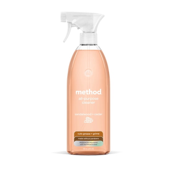 method All-Purpose Cleaner Spray, Sandalwood + Cedar - Cuts Grease & Grime on Counters, Glass, Sealed Wood & Floors, for Kitchen & Bathroom, 28 fl oz