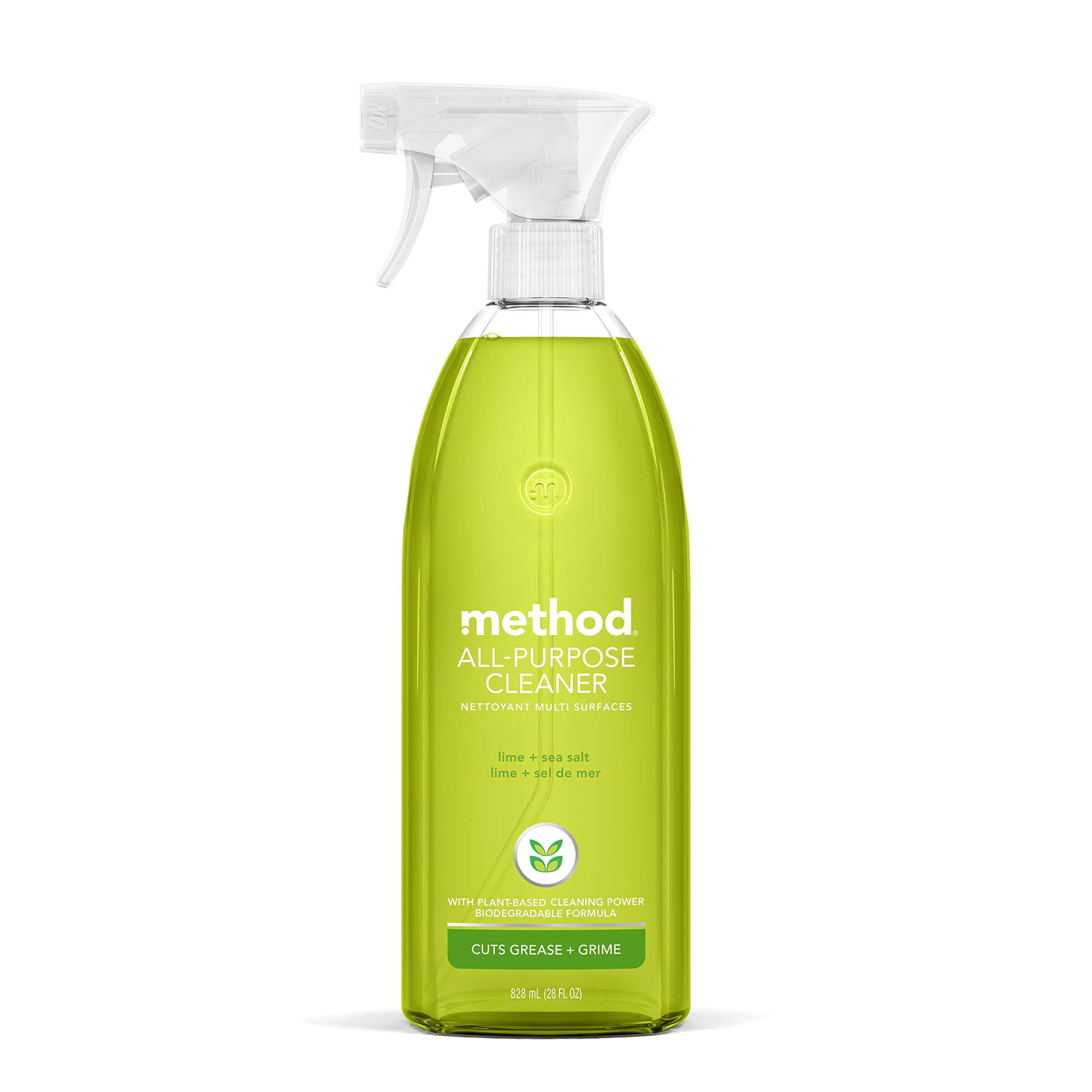Method All-Purpose Cleaner Spray, Lime + Sea Salt, Plant-Based And Biodegradable Formula Perfect For Most Counters, Tiles, Stone, And More, 28 Oz Spray Bottles, (Pack Of 1)