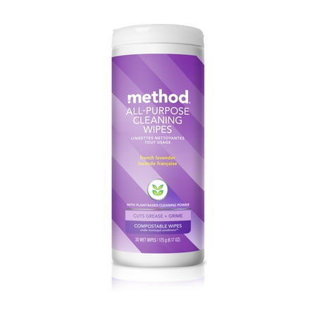Method All-Purpose Cleaning Wipes, French Lavender, 30 Count