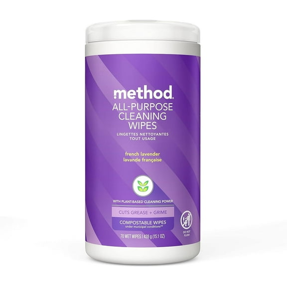 Method All Purpose Cleaning Wipes Lavender - 70 Wipes Pack of 4
