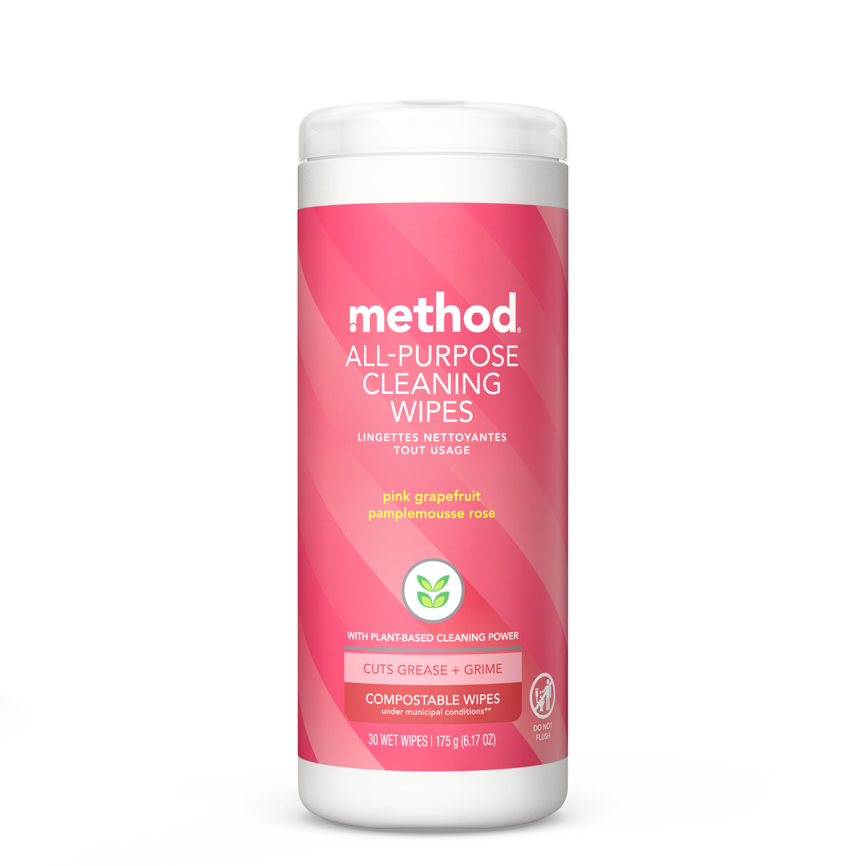 Method AllPurpose Cleaning Wipes, Pink Grapefruit, 30 Count