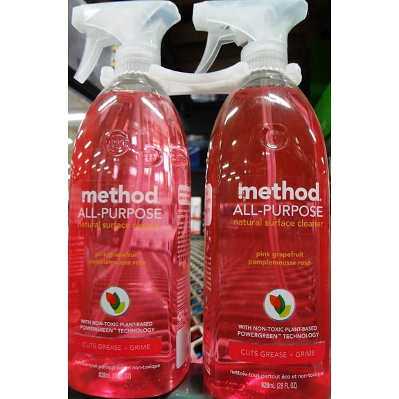 Method All-purpose Natural Surface Cleaner, Pink Grapefruit 28 Fl Oz (Pack of 2)