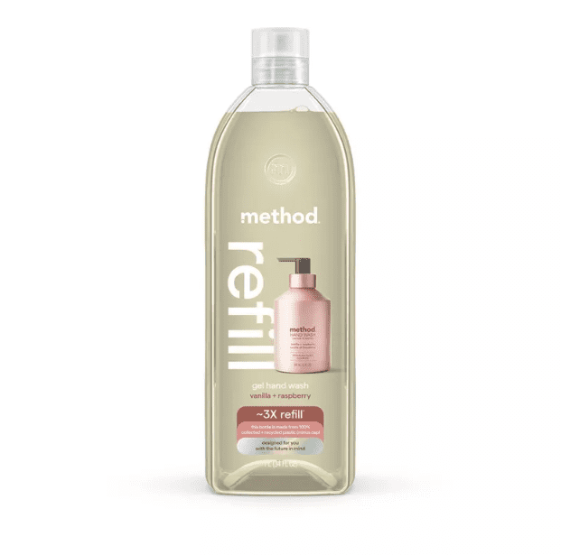 Method Aluminum Gel Hand Soap Refill - Vanilla + Raspberry - 34 fl oz