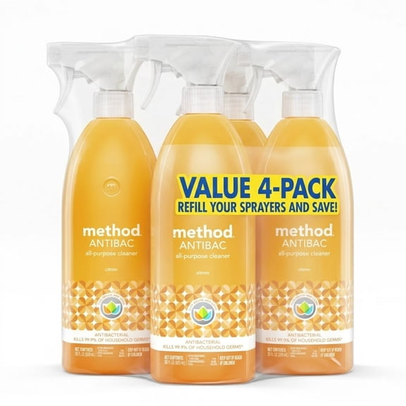 Method Antibacterial All-Purpose Cleaner, Citron, 28 fl oz 4 pack