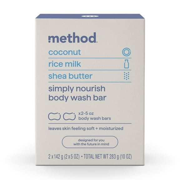 Method Bar Soap, Simply Nourish, 2 bars, 5oz each