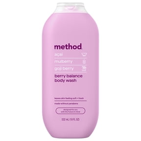 method Body Wash, Berry Balance - Leaves Skin Feeling Soft & Moisturized, Made Without Parabens, Notes of Acai, Mulberry & Goji Berry, 18 fl oz
