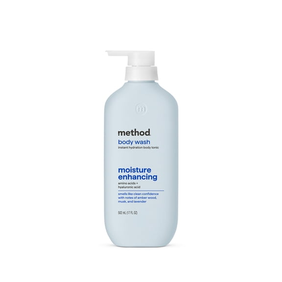 Method Body Wash Tonic, Moisture Enhancing, Amino Acids + Hyaluronic Acid, Amber Wood, Musk, And Lavender, 17 Fl Oz