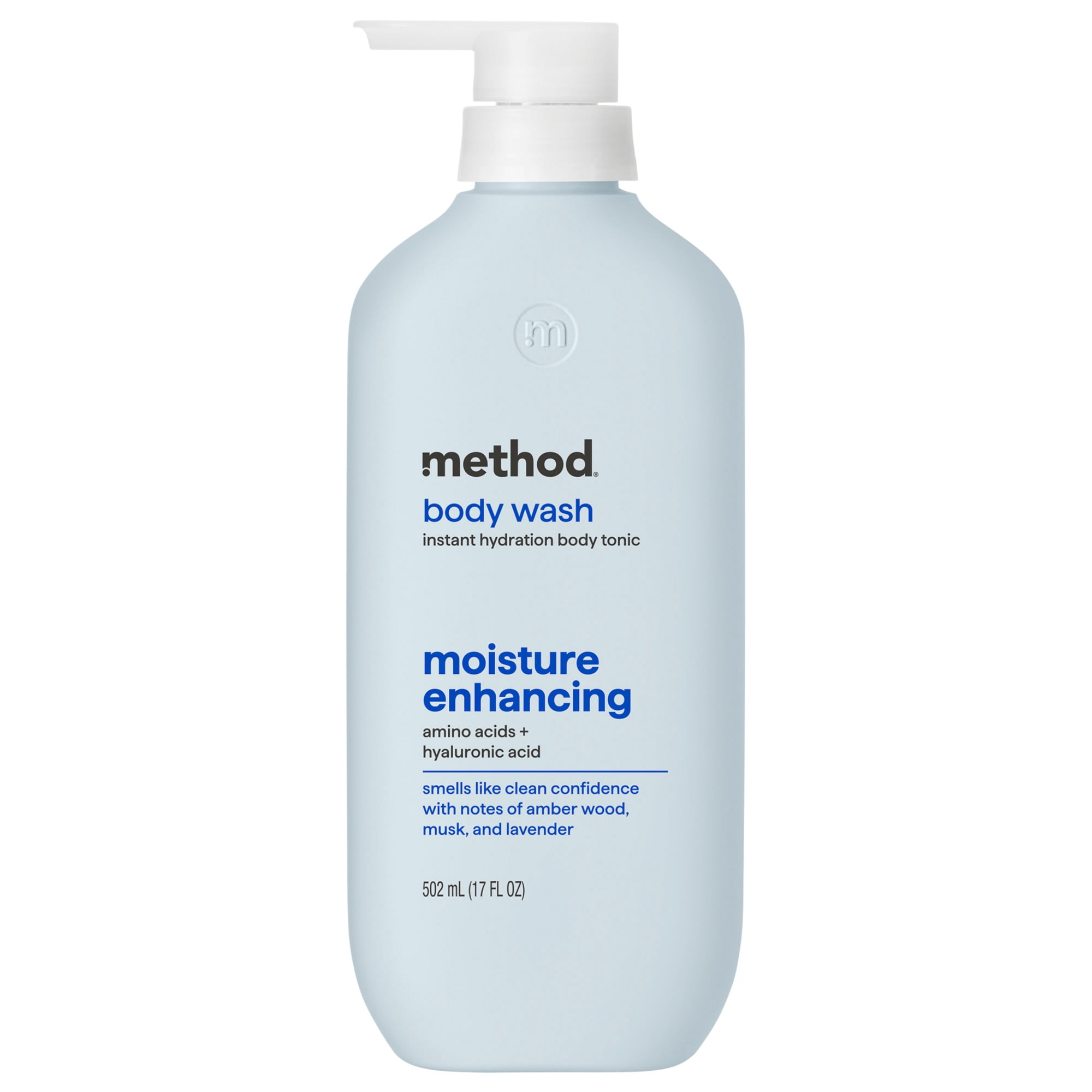 method body wash tonic, moisture enhancing, amino acids + hyaluronic acid - amber wood, musk, and lavender​, 17 fl oz