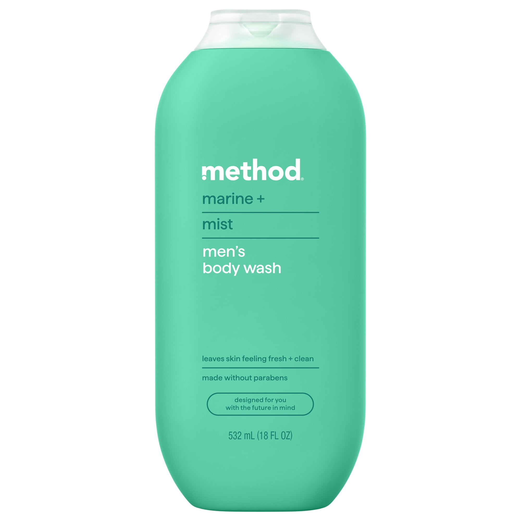 method men Body Wash, Marine + Mist - Leaves Skin Feeling Soft & Moisturized, Rich Lather, Made without Parabens or Phthalates, Cruelty-Free, 18 fl oz