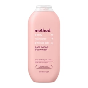 method Body Wash, Pure Peace - Leaves Skin Feeling Soft & Moisturized, Made Without Parabens, Notes of Peony, Rose Water & Pink Sea Salt, 18 fl oz