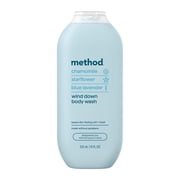 method Body Wash, Wind Down - Leaves Skin Feeling Soft & Moisturized, Made Without Parabens, Notes of Chamomile, Starflower & Blue Lavender, 18 fl oz