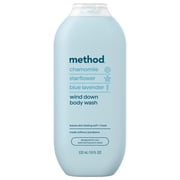 method Body Wash, Wind Down - Leaves Skin Feeling Soft & Moisturized, Made Without Parabens, Notes of Chamomile, Starflower & Blue Lavender, 18 fl oz