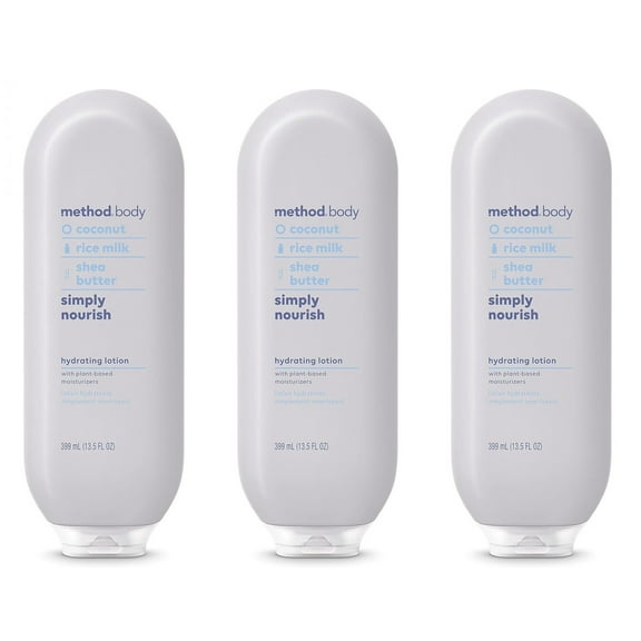 Method Daily Lotion, Simply Nourish Moisturizer Coconut Rice Shea Butte 3 Pack