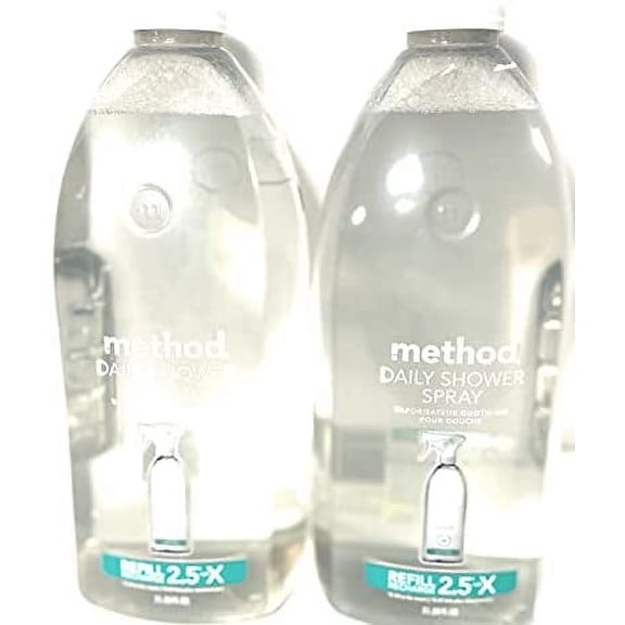 Method Daily Shower Spray Cleaner Refill, Eucalyptus Mint, 68 Ounce, 2 pack, Packaging May Vary