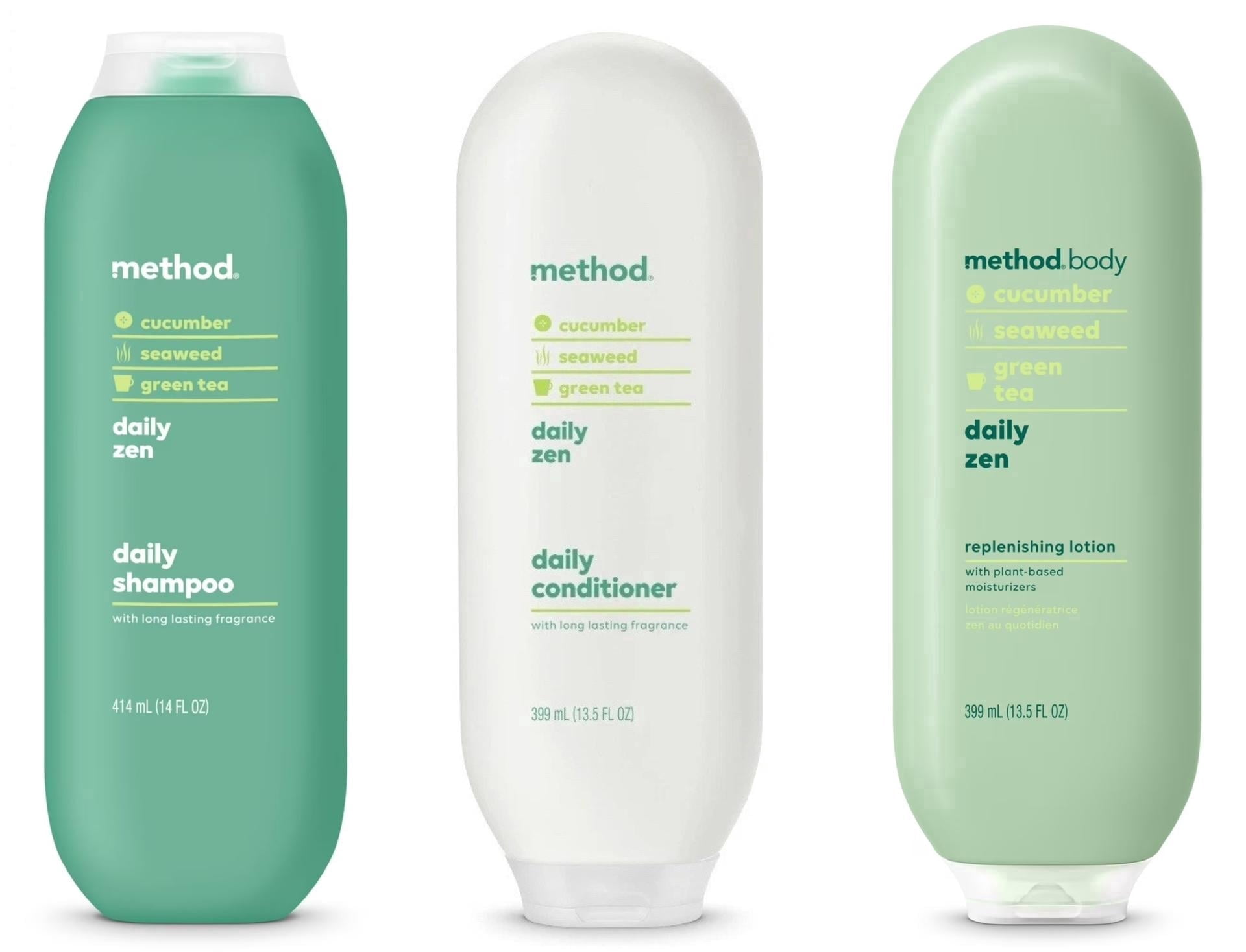 Method Daily Zen Shower Set 1 Shampoo, 1 Conditioner, and 1 Body