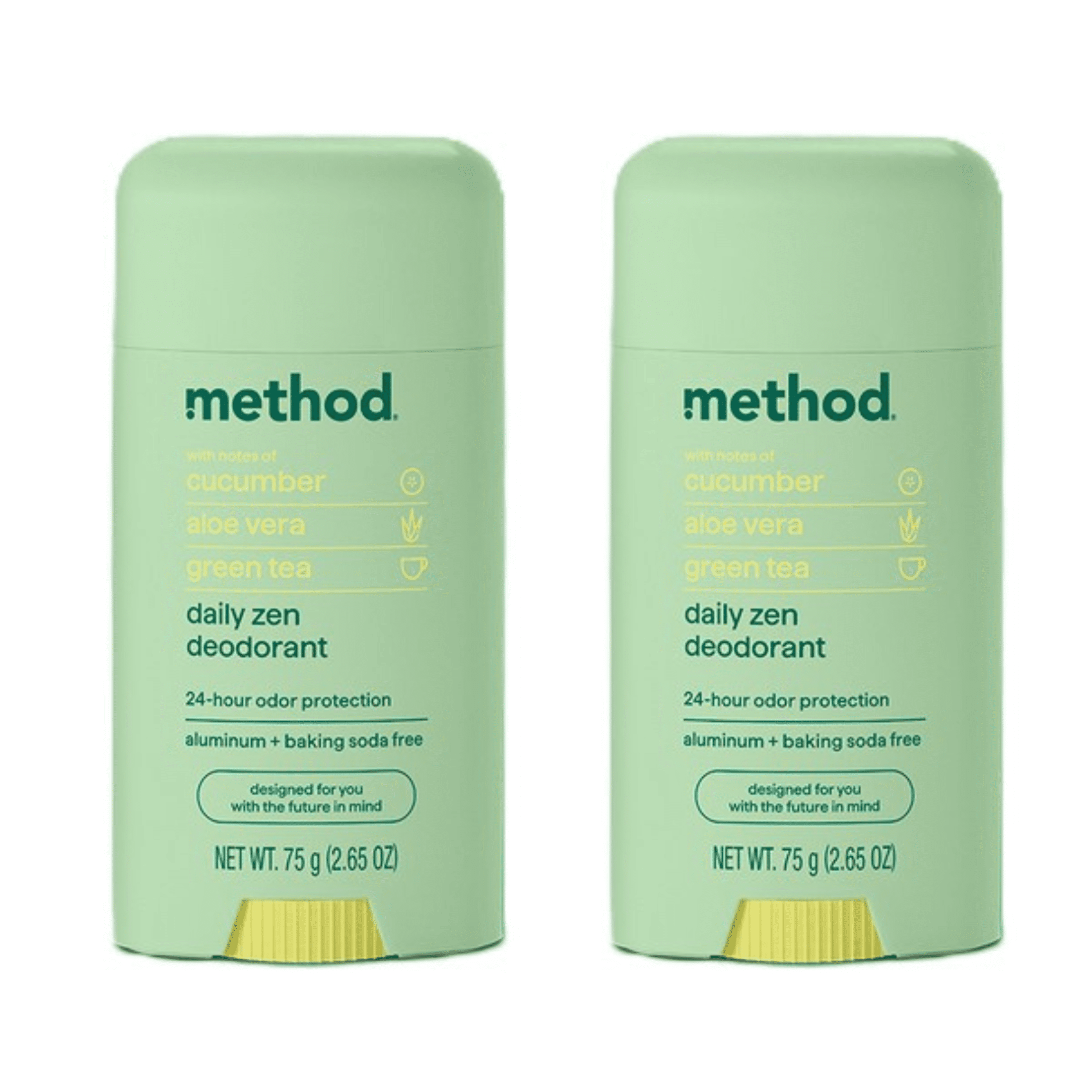 Method Deodorant, Daily Zen, Cucumber, Seaweed + Green Tea notes, 24 Hour Odor Protection, 2.65 oz (2 Pack)