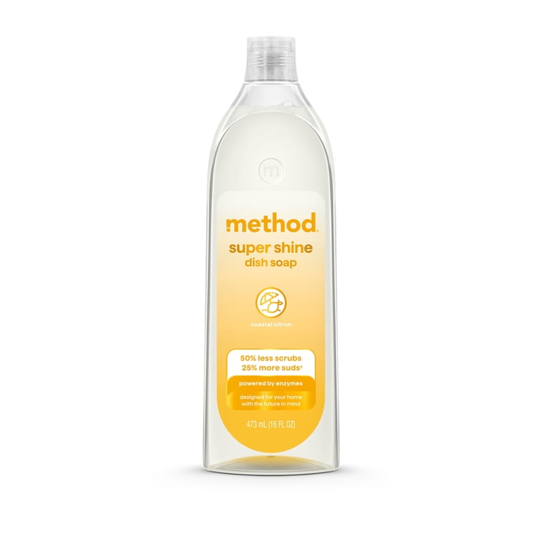 Method Super Shine Liquid Dish Soap, Powered by Enzymes, Coastal