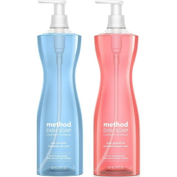 Method Dish Soap Variety, 1 Pink Grapefruit, 1 Sea Minerals, 18 oz Each, 1 CT