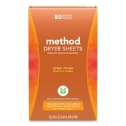Method Dryer Sheets, Ginger Mango, 80 Sheets