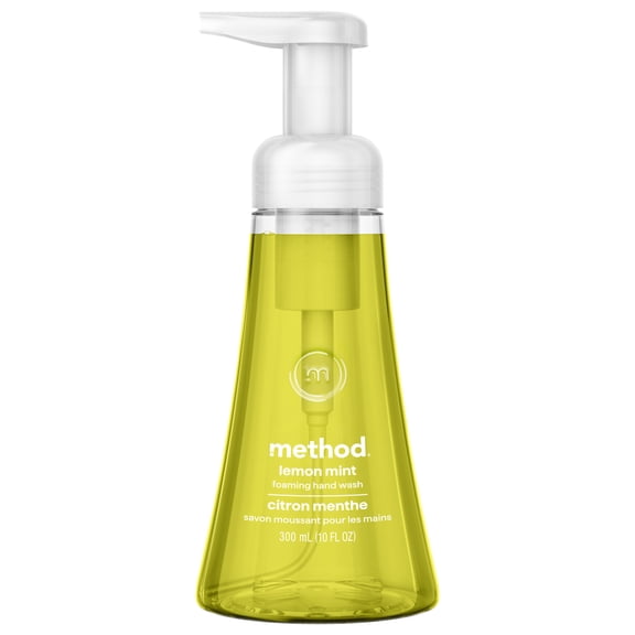 method Foaming Hand Wash, Lemon Mint- Leaves Hands Feeling Soft & Clean, for Bathroom & Kitchen, Made without Parabens, 10 fl oz