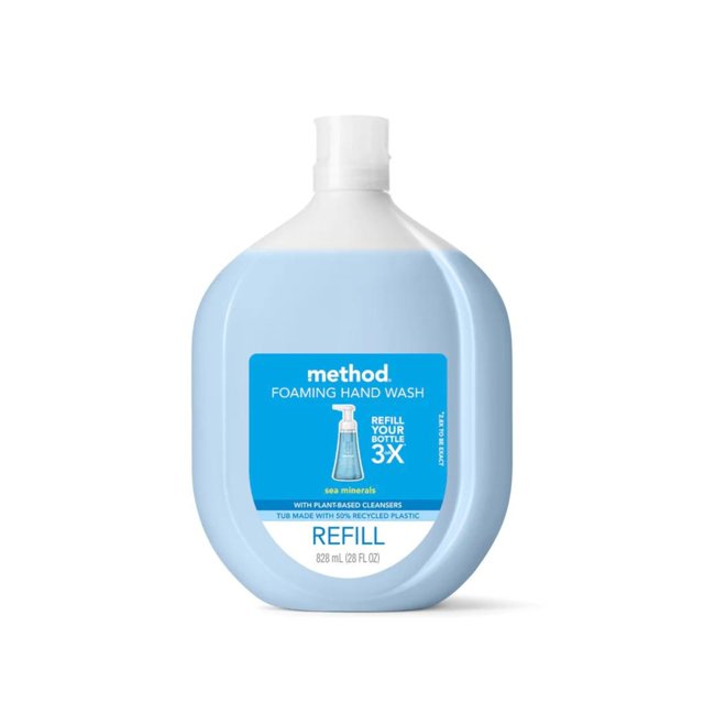 Method Foaming Hand Soap, Refill, Sea Minerals, Recyclable Bottle, Biodegradable Formula, 28 Oz