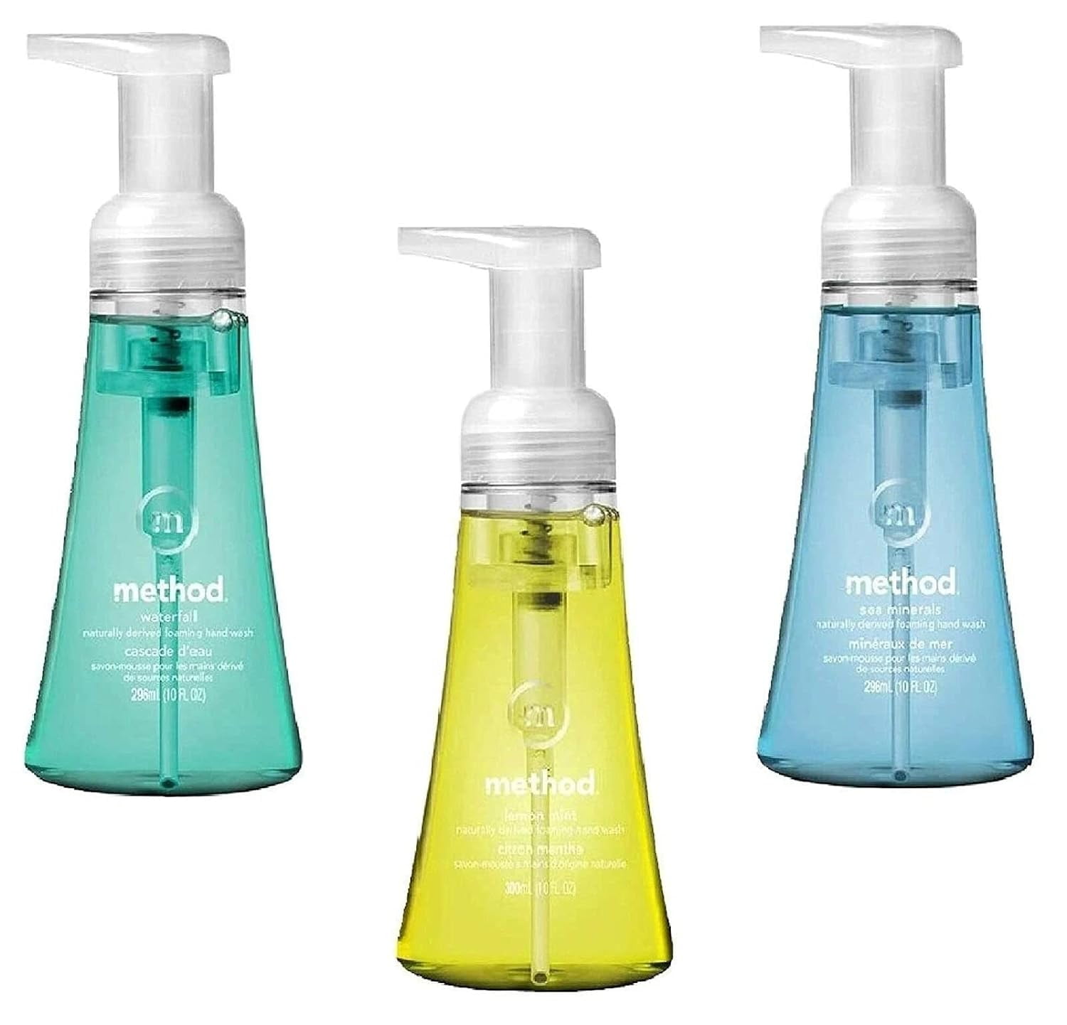 Method Foaming Hand Soap Variety, 1 Sea Minerals, 1 Waterfall, 1 Lemon Mint, 10 OZ Each, 1 CT