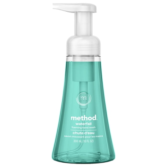 method Foaming Hand Wash, Waterfall - Leaves Hands Feeling Soft & Clean, for Bathroom & Kitchen, Water Lily & Sandalwood Notes, 10 fl oz